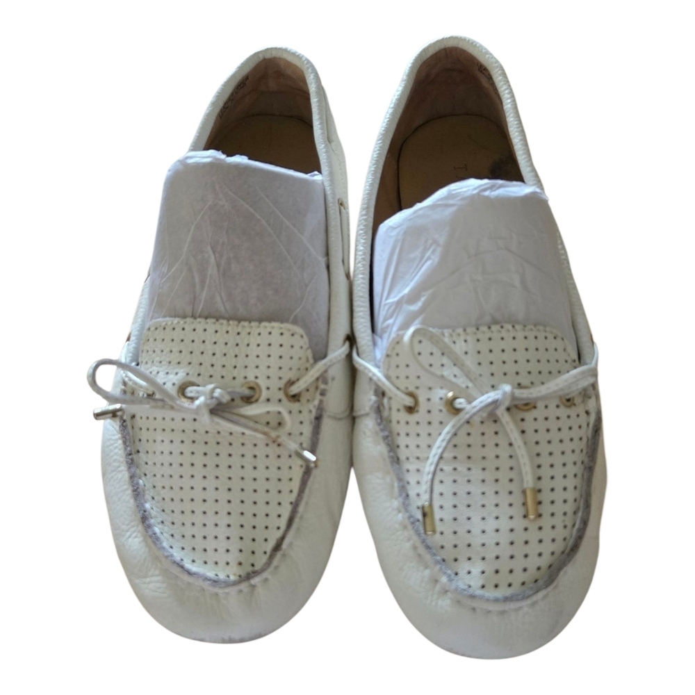 Talbots White Flats Comfortable Slip-On Design Driving Shoes